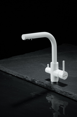 Смеситель для кухни Paulmark ESSEN Es213011-WH на мойку белый - фото 2